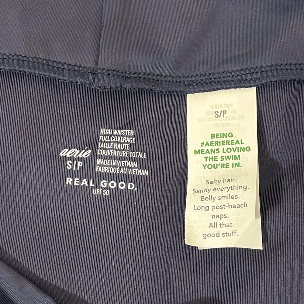 Aerie High Waisted Bikini Bottoms – Navy Blue (Size Small, NWT) - Picture 5 of 9